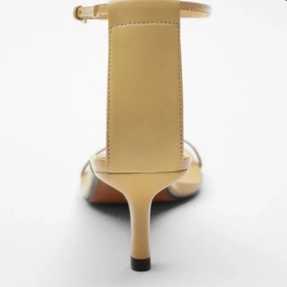 NWT, MINIMALIST HEELED LEATHER SANDALS, 9 - Picture 3 of 4